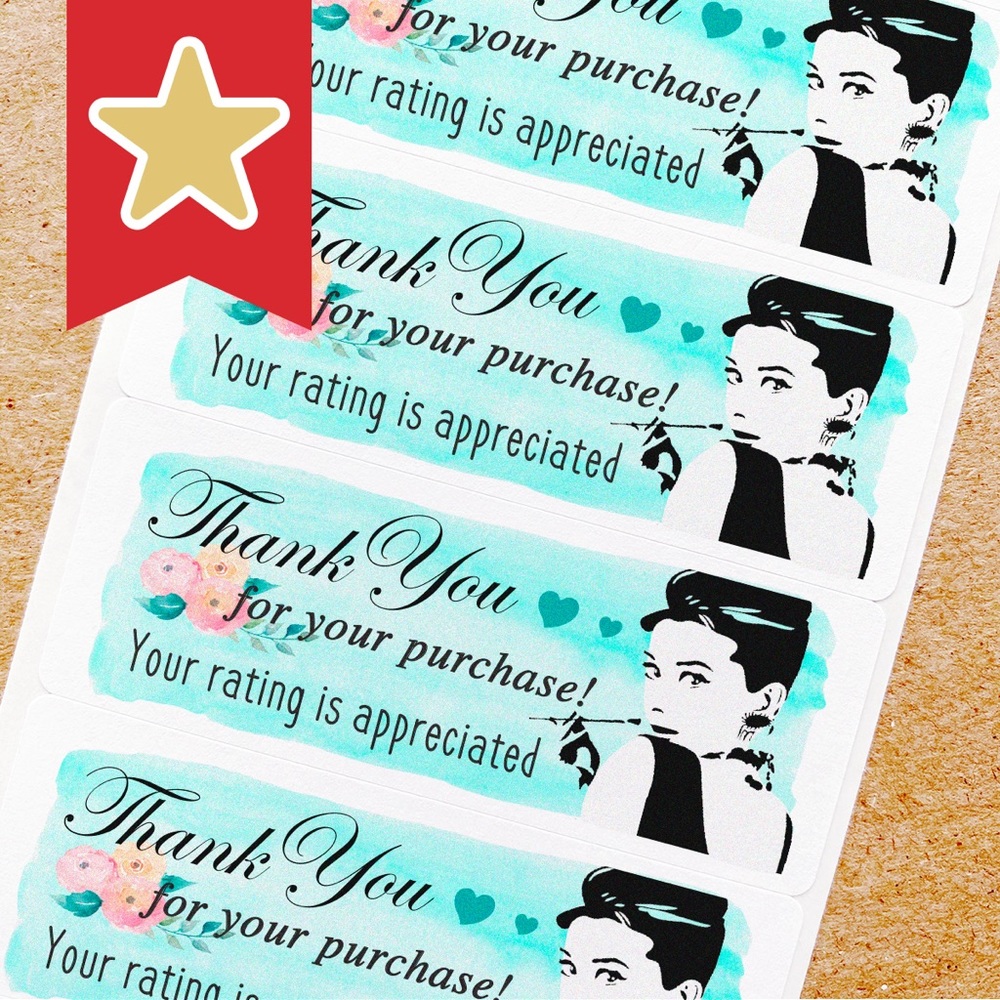 Tiffany Blue Thank You Labels 100ct
